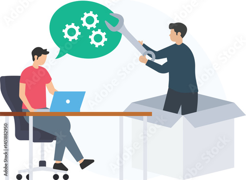 A business leader arranging files and systems in a clean workspace, symbolizing the structure and efficiency of a well-managed business organization. Business organization involves defining clear role
