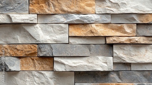 Close-up view of a textured stone wall.