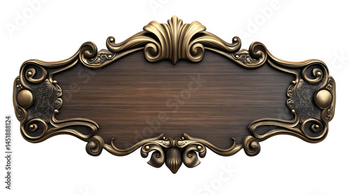 ornate antique nameplate sign isolated png transparent cutout