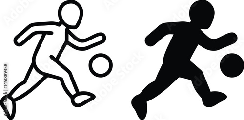 Soccer player silhouette vector illustration