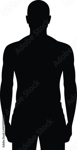 Man silhouette vector: full body male figure