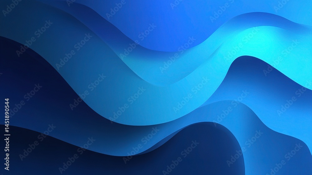 Blue Flowing Water Pattern with Light Waves and Gradient Effect