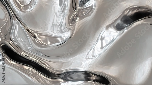 Obraz na płótnie Mesmerizing Silver Reflective Texture with Ripples and Shimmering Effect w salonie
