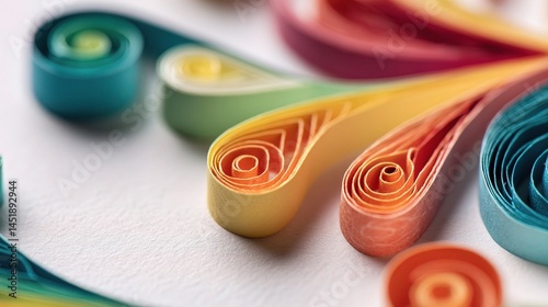 Obraz na płótnie Vibrant Close-Up of Radial Floral Pattern with Colorful Paper Curls w salonie
