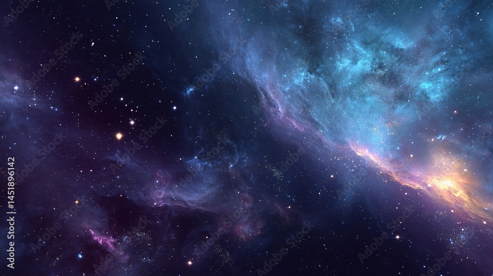Stunning Deep Space Scene with Stars, Nebulae, and Dark Voids