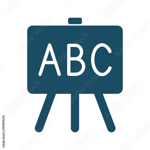 ABC classroom learning board svg cut file. Isolated vector illustration.