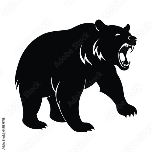 silhouette of dangerous grizzly bear attacking 18