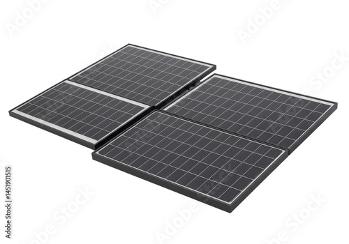HighResolution CloseUp of Solar Panel Cells on Transparent background