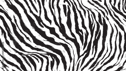 Seamless Zebra Pattern Design – Vector Illustration, Zebra skin close-up texture flat lay background, Abstract Seamless Zebra Skin Pattern Background