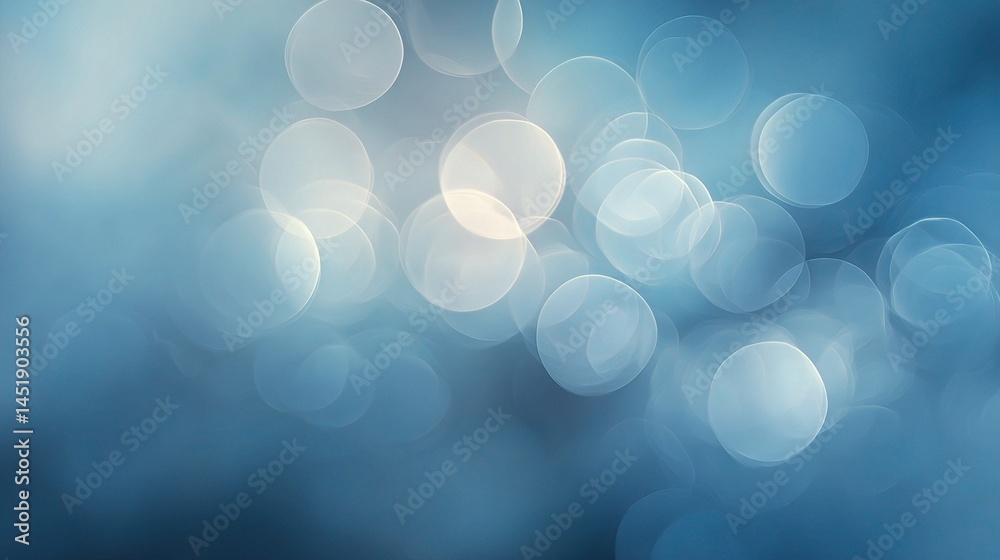 Soft Blue Gradient with Dreamy Haze and Gentle Circular Bokeh Effect