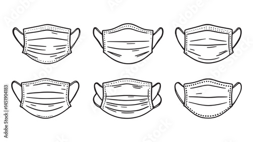 Surgery Mask line art illustration reflects calm and sterile care