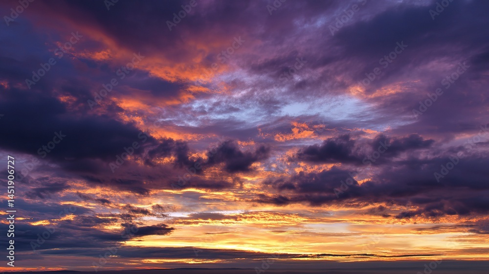 Breathtaking Sunset Sky Filled with Golden and Orange Hues