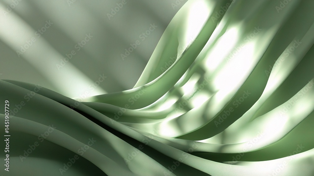 Soft Green Abstract Background Render with Sunlight Play