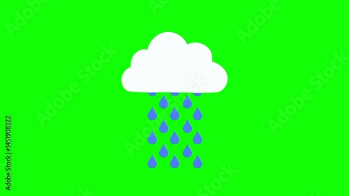 green screen animation rain cloud