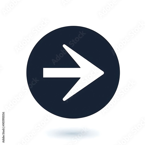 Focused Strategy Icon: Minimalist Navy Blue Forward Arrow