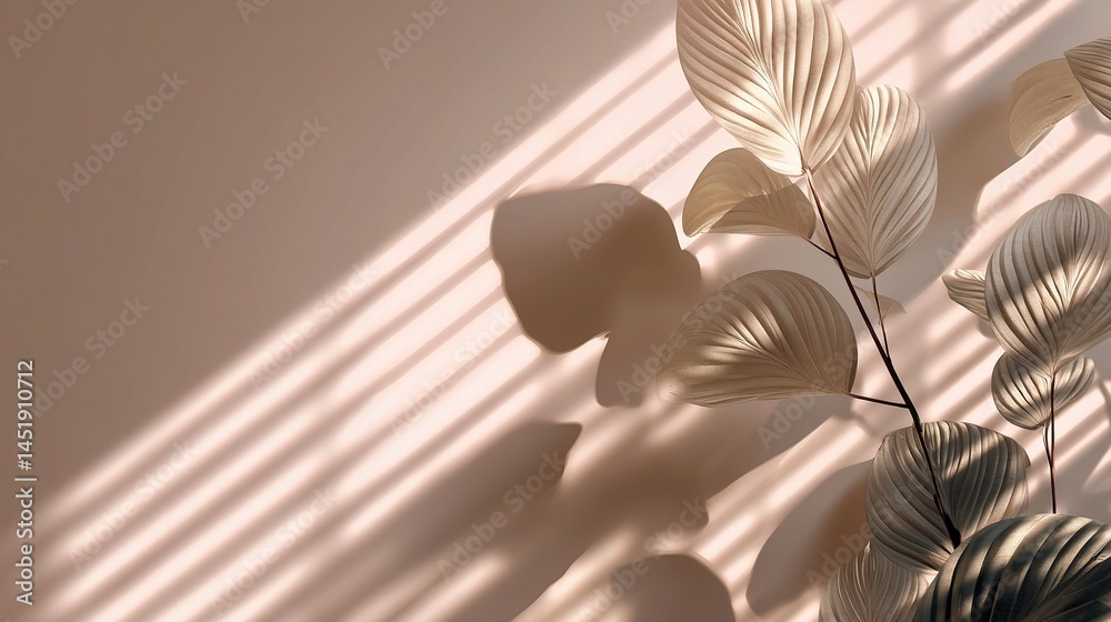 Soft Minimal Beige Abstract Background with Gentle Shadows