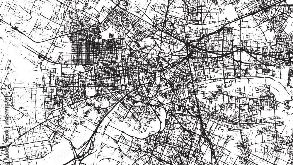 Fototapeta premium Abstract vector illustration map, Abstract seamless pattern, similar to roads map of a large city. Vector repeating background