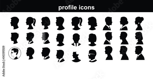 Avatar & Profile Icon Silhouette Set | User Icons Collection Profile Silhouettes for UI & UX | Avatar Icon Set for Designers