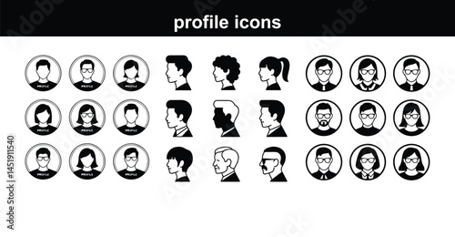 Avatar & Profile Icon Silhouette Set | User Icons Collection Profile Silhouettes for UI & UX | Avatar Icon Set for Designers