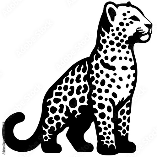 Leopard cub silhouette