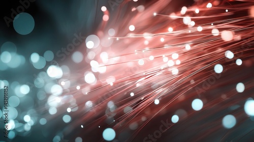 Obraz na płótnie Abstract Fiber Optic Lights Creating Glowing Bokeh Effects w salonie