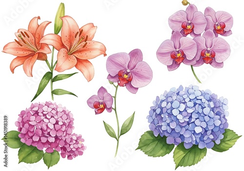 Obraz na płótnie Petals in Paint: A Watercolor Bloom w salonie