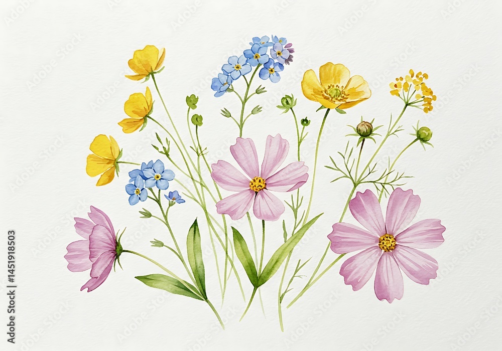 Petals in Paint: A Watercolor Bloom