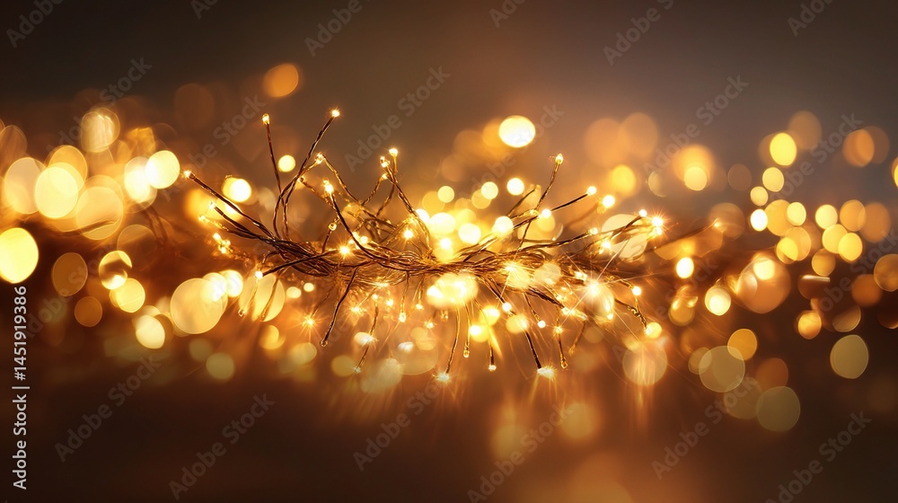 Radiating Gold Lights with Glowing Christmas Ambiance