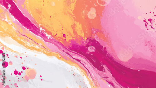 Abstract oil pink and orange color brushstrokes painting abstract art colorful texture background, vector Abstract Watercolor Painting in Pink, Orange, and Yellow