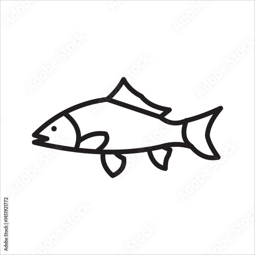 Carp icon symbol. Premium quality isolated on white background. color editable