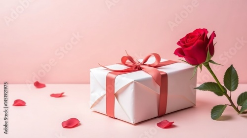 A delicate, wrapped birthday gift adorned with 