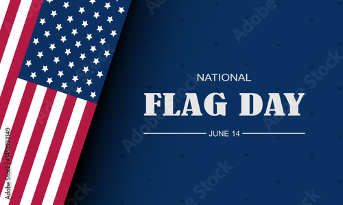 Flag Day In United States June 14 Background Vector Illustration