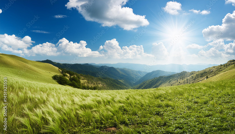 Obraz premium Empty Sky View With Panorama Nature, Mountain Nature View, Copy Space