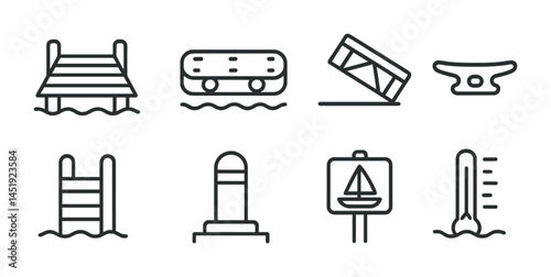 Nautical symbols collection for graphic design and signage projects