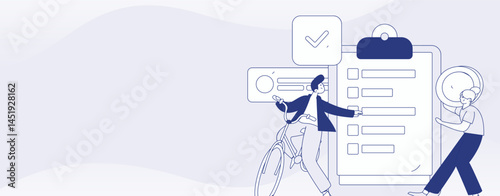 Invite friends to conduct questionnaire flat vector concept operation hand drawn illustration
