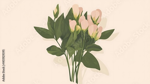 Pink flower bouquet with pastel background.
