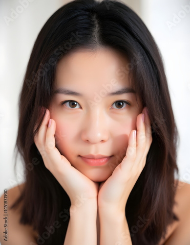 リラックスした表情の若い女性のポートレート / Portrait of a Relaxed Young Woman
