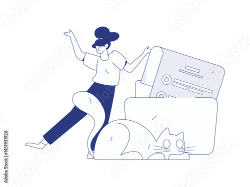 Invite friends to conduct questionnaire flat vector concept operation hand drawn illustration
