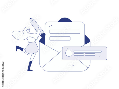 Invite friends to conduct questionnaire flat vector concept operation hand drawn illustration
