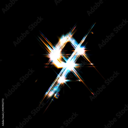 Flare Prism Shine Number 9 Overlay - Radiant Light Text Effect for Glamorous Designs. Perfect for Beauty, Fashion and Luxury Branding Projects. High-Quality Transparent PNG for Digital Creations