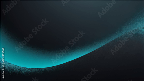 Abstract black and blue and turquoise gradient noisy grain background texture