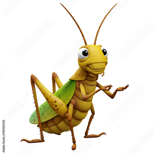 green grasshopper isolated on white