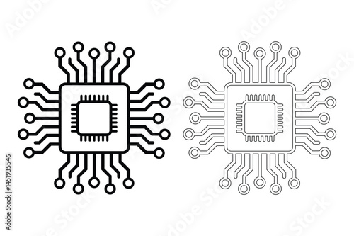 Two Computer Chips in Black and White
