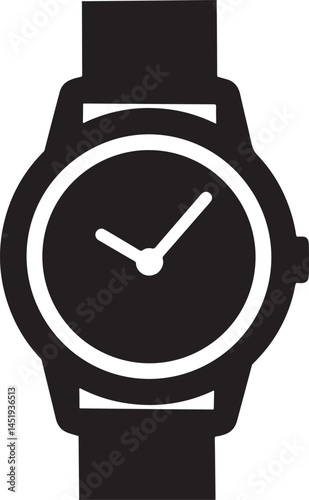 Hand watch silhouette icon vector illustration
