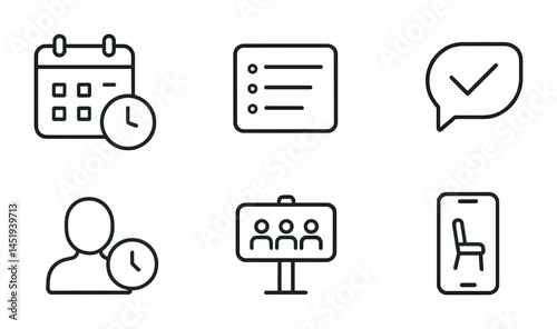 Business planning and scheduling icons for digital interface design