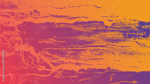 Yellow gradient  grunge frame. rough and dirty texture wall background, Halftone engraving grunge line art.