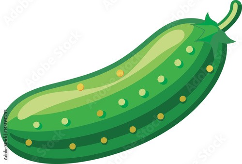 A vibrant vector art illustration featuring an African vegetable cucumber, showcasing its unique shape, rich green tones, and organic natural beauty