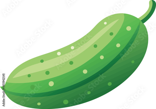 A vibrant vector art illustration featuring an African vegetable cucumber, showcasing its unique shape, rich green tones, and organic natural beauty