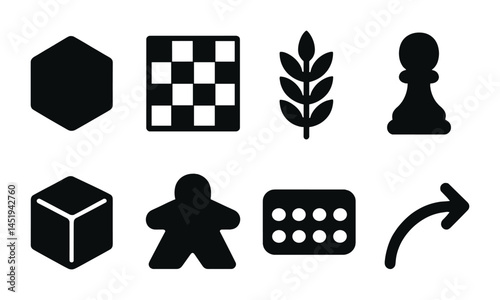 Board games solid icons set – filled, silhouette, gaming and entertainment symbols
