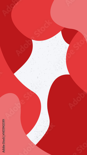 Dynamic liquid flat design background in red color.  Vector illustration. Suitable for web design, posters, social media post and decoration.